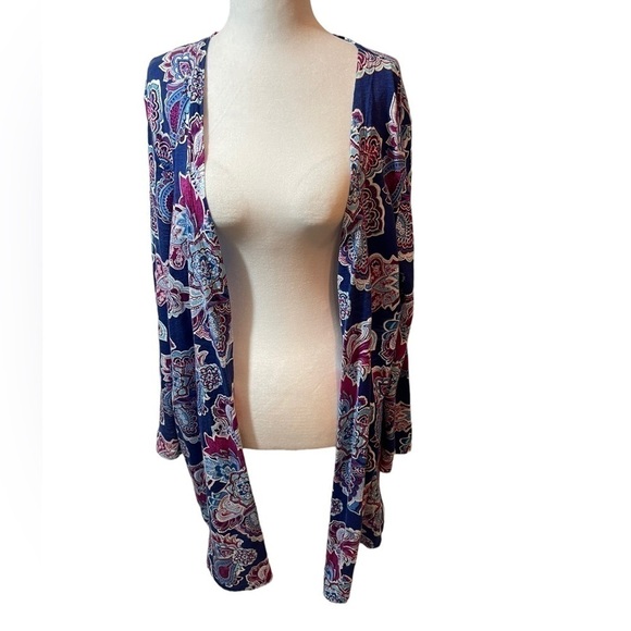 Chico's Vibrant Multi-Colored Duster Tee - Size 2 - Picture 4 of 13